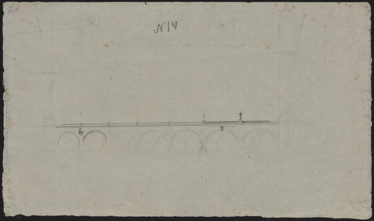 Studie zu einer Brücke im römischen Stil
