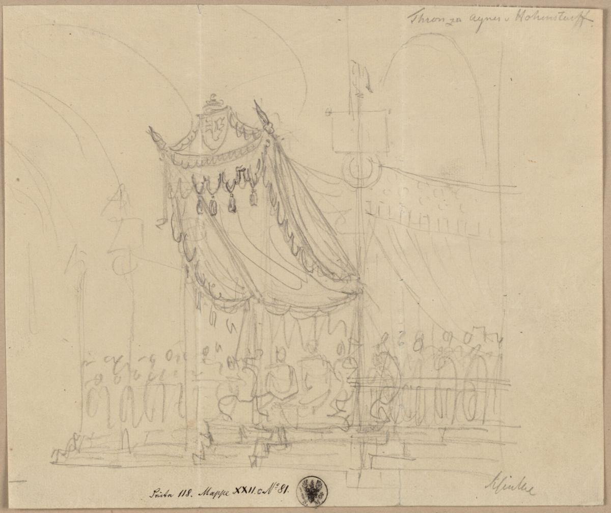 Agnes von Hohenstaufen. Oper von Gaspare Spontini. Vorstudie zu einem Thron