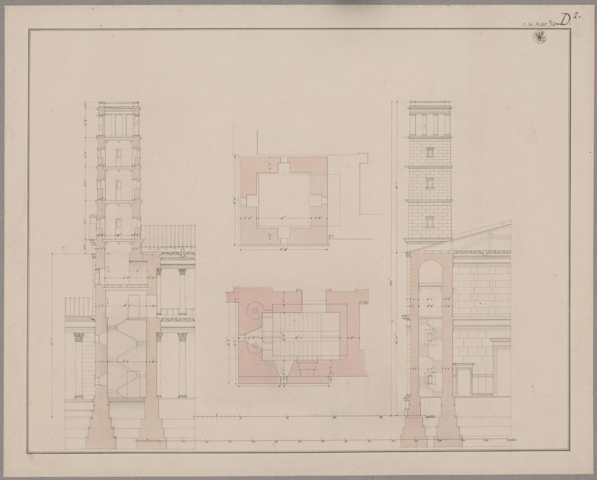 Potsdam. Nikolaikirche. Entwurf der Turmgestaltung