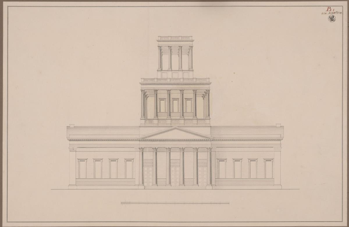 Berlin. Dom am Lustgarten. Umbauentwurf der Fassade ("Geschoßturmentwurf")