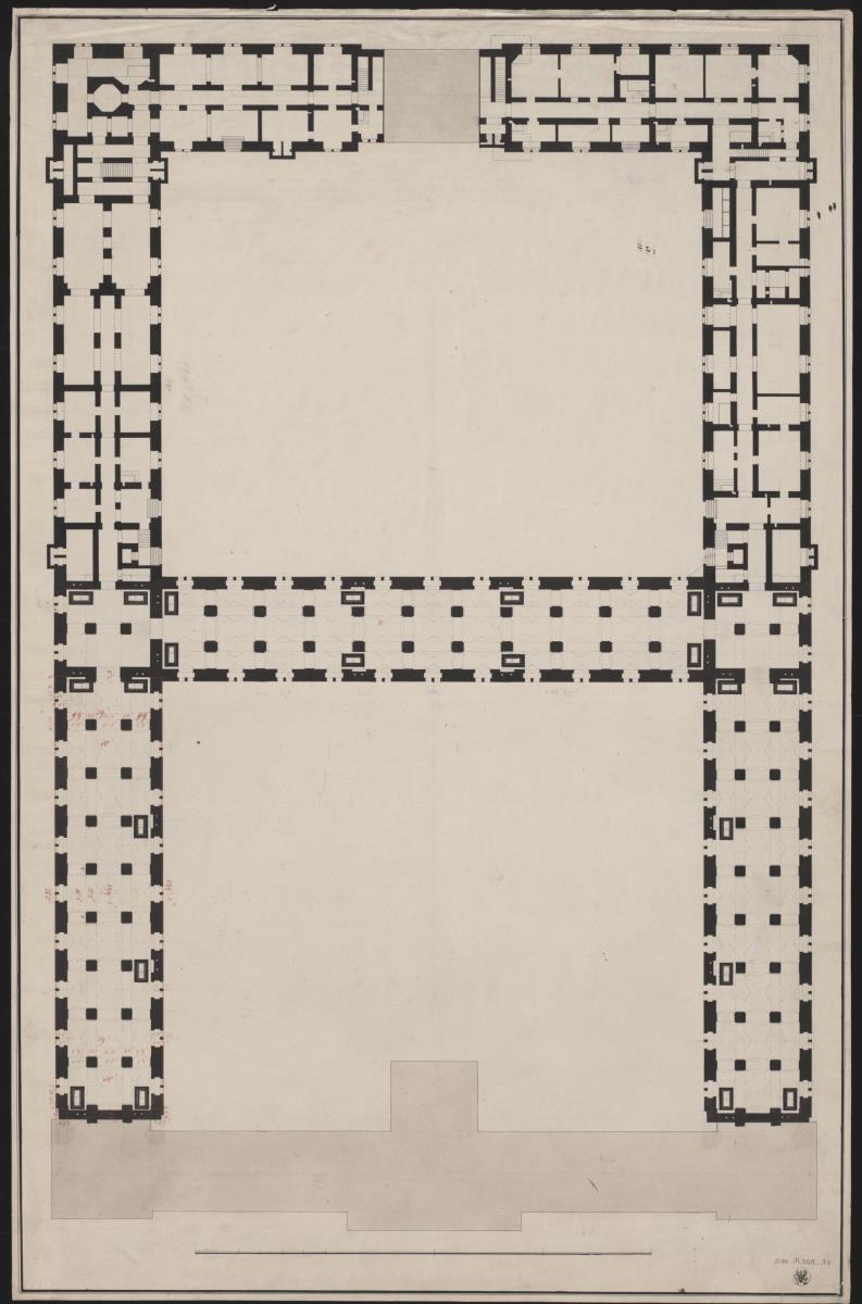 Berlin. Akademiegebäude Unter den Linden. Grundriss des Kellergeschosses