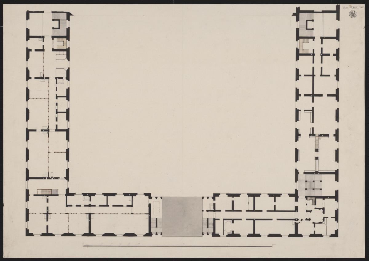 Berlin. Akademiegebäude Unter den Linden. Grundriss des Erdgeschosses