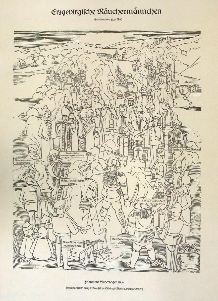 Erzgebirgische Räuchermännchen.