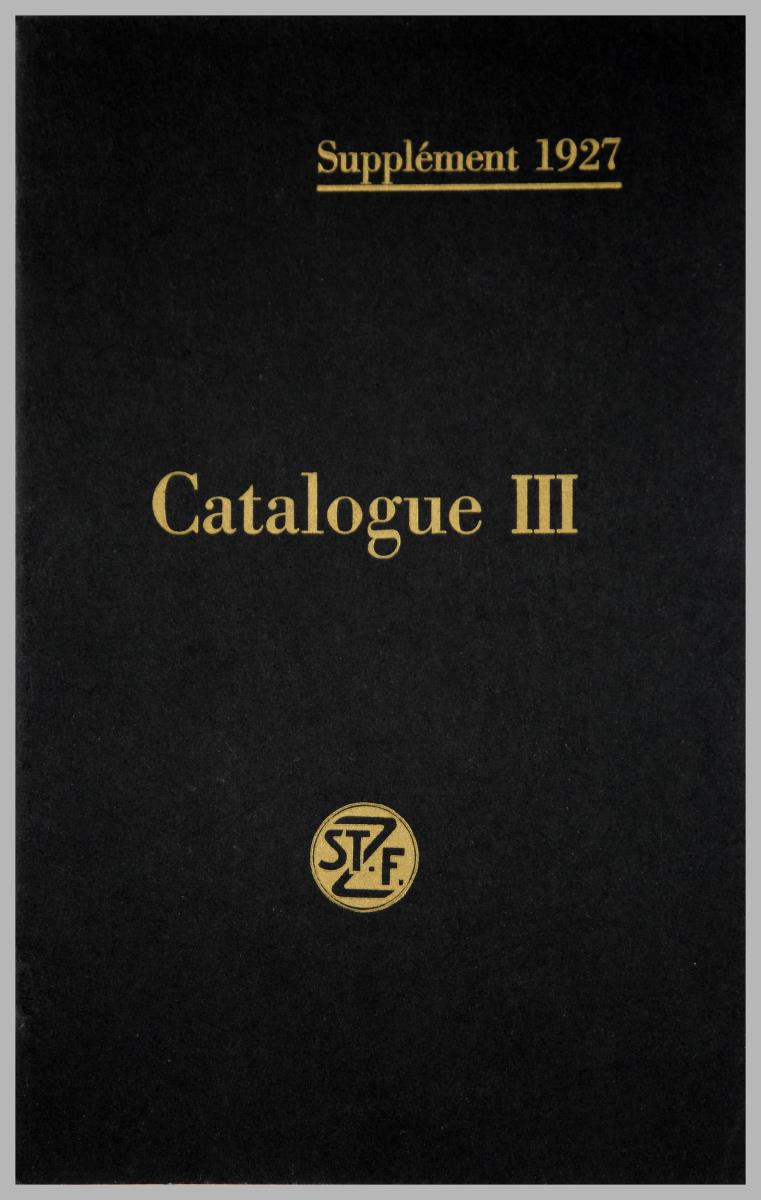 Supplément 1927 Catalogue III.