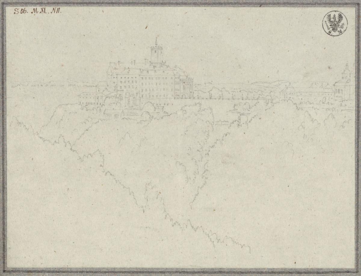 Schloss auf einer Anhöhe / Schloss Fürstenstein in Schlesien