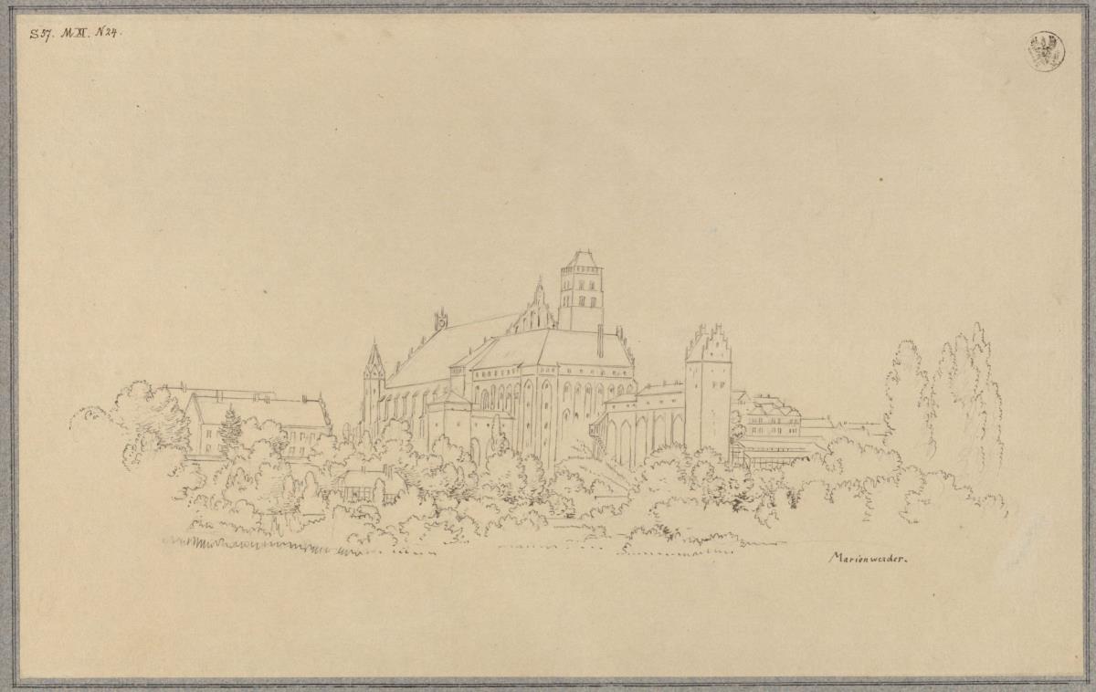 Ordensburg Marienwerder. Ansicht von Nordwesten