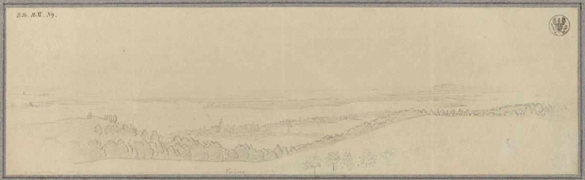Landschaft mit der Ortschaft Freiburg in Schlesien