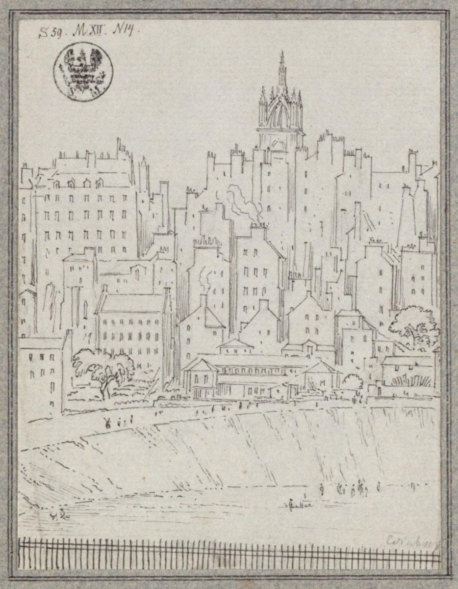 Stadtansicht von Edinburgh mit Häusern