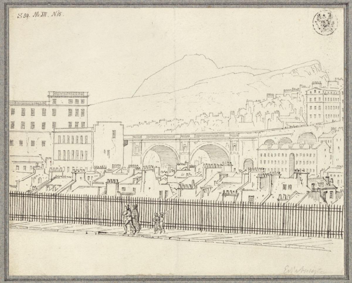 Stadtansicht von Edinburgh mit Brücke