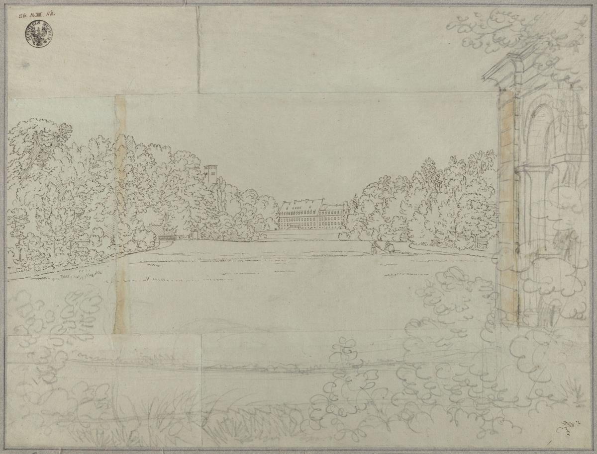 Köstritz. Schlosspark mit dem Schloss im Hintergrund