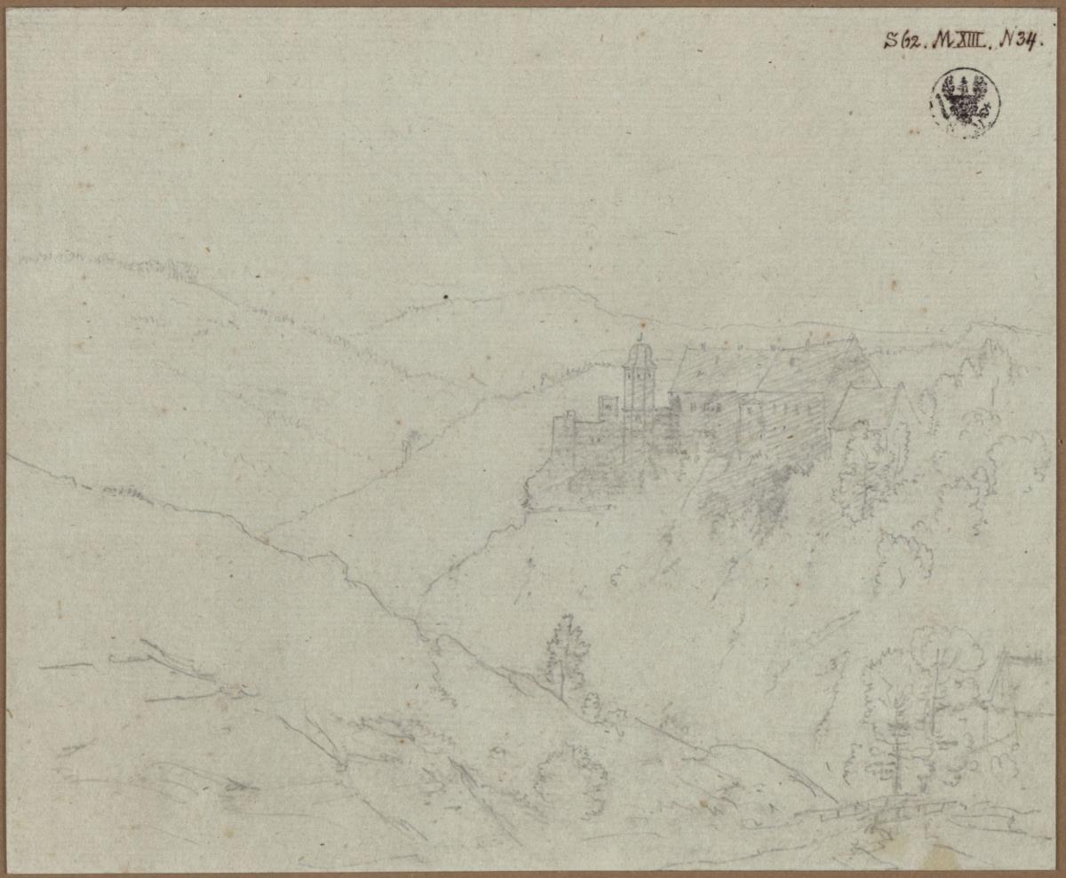 Burg auf einem Höhenrücken (Schloss Wespenstein in Gräfenthal)