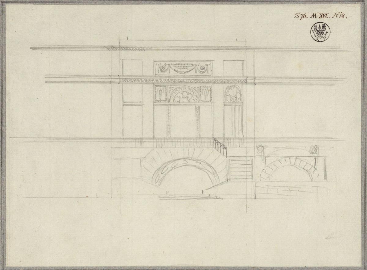 Fassade eines Hauses mit Freitreppe
