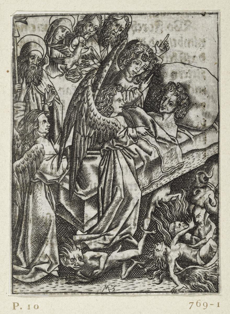Ars Moriendi, Blatt 10 - Eingebung der Demut gegen die Hoffart
