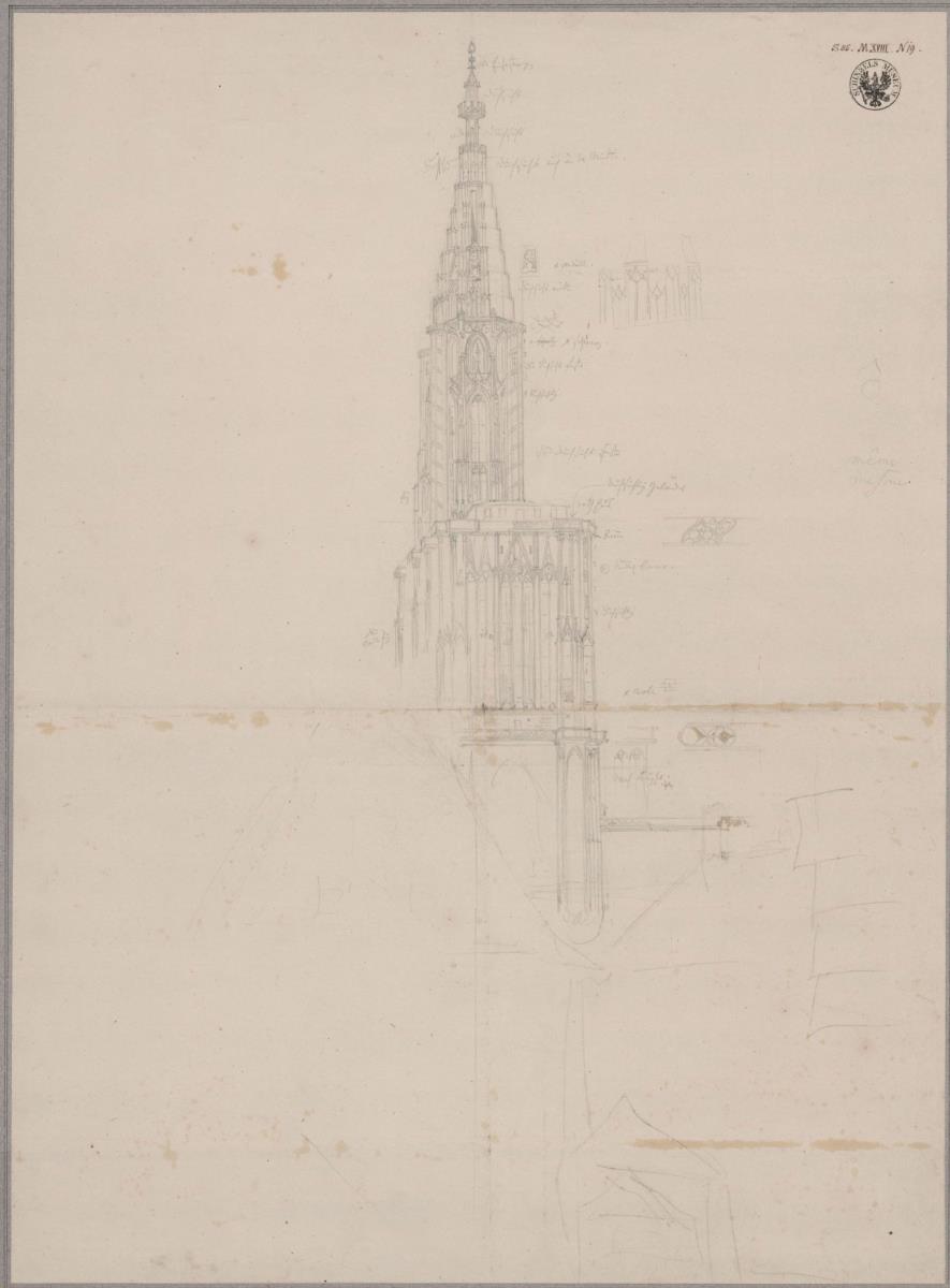 Straßburg. Münster. Seitenansicht des Turms