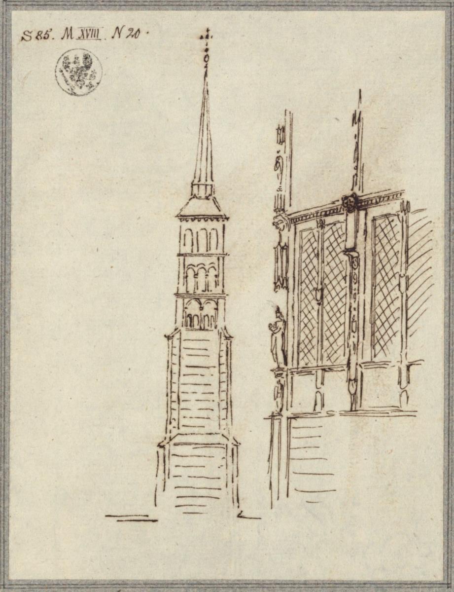 Kirchturm & Detail einer Fassade