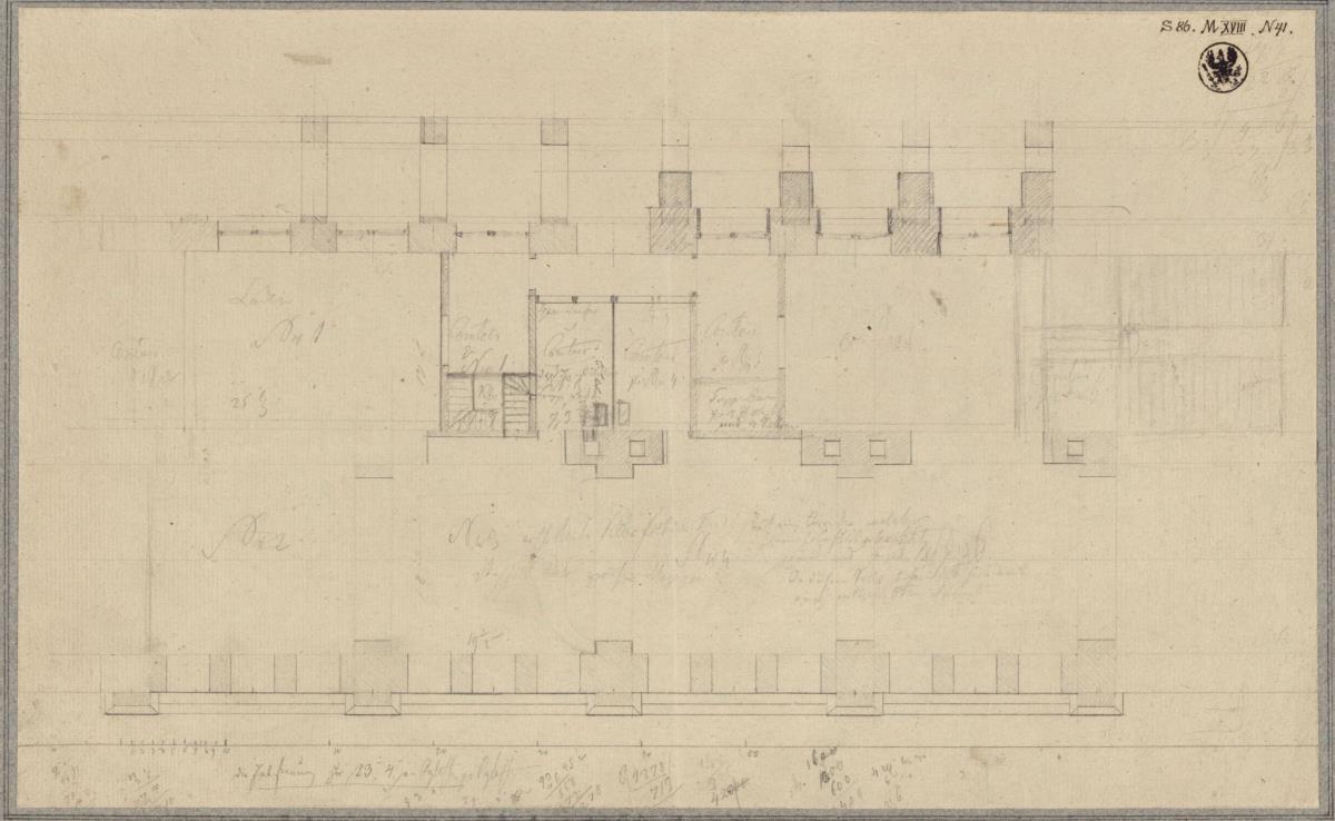 Berlin, Unter den Linden (?). Entwurf zu einem Kaufhaus. Detailgrundriss
