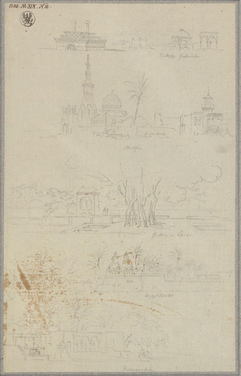Arabische Grabmäler & Eine Moschee & Ein Garten in Kairo & Ein ägyptischer Ort & Karawanserei