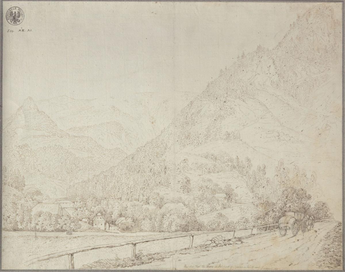 Ansicht des Murtales in der Steiermark zwischen Bruck und Frohnleiten