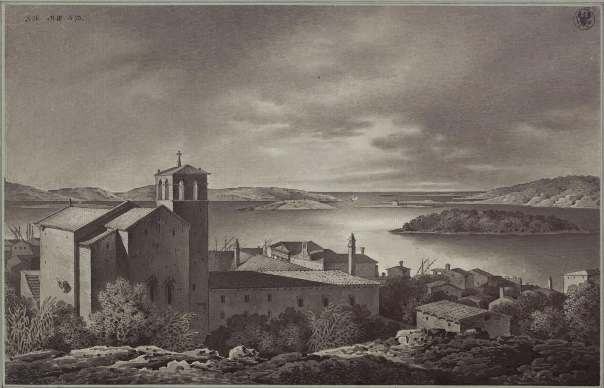 "Blick auf Pola und das Meer"