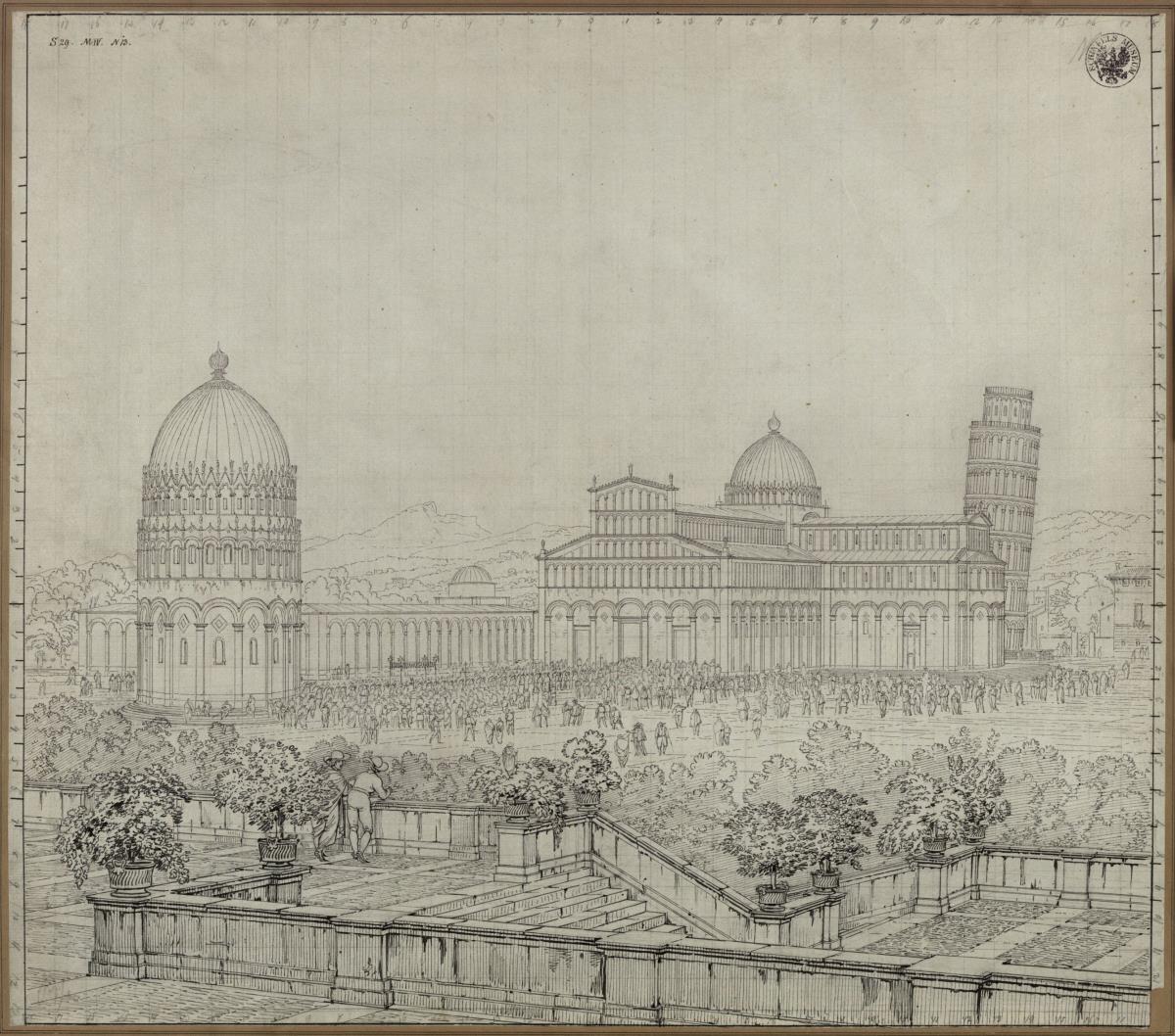 "Die Kathedralkirche, der Schiefe Turm, der Camposanto und das Baptisterium in Pisa"