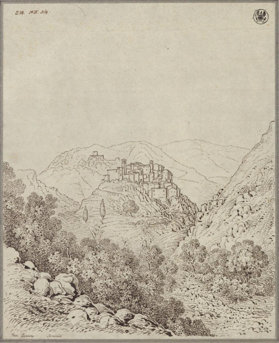 Ansicht von Lugnano (Labico) am Fuß des Terminillo in den Abruzzen