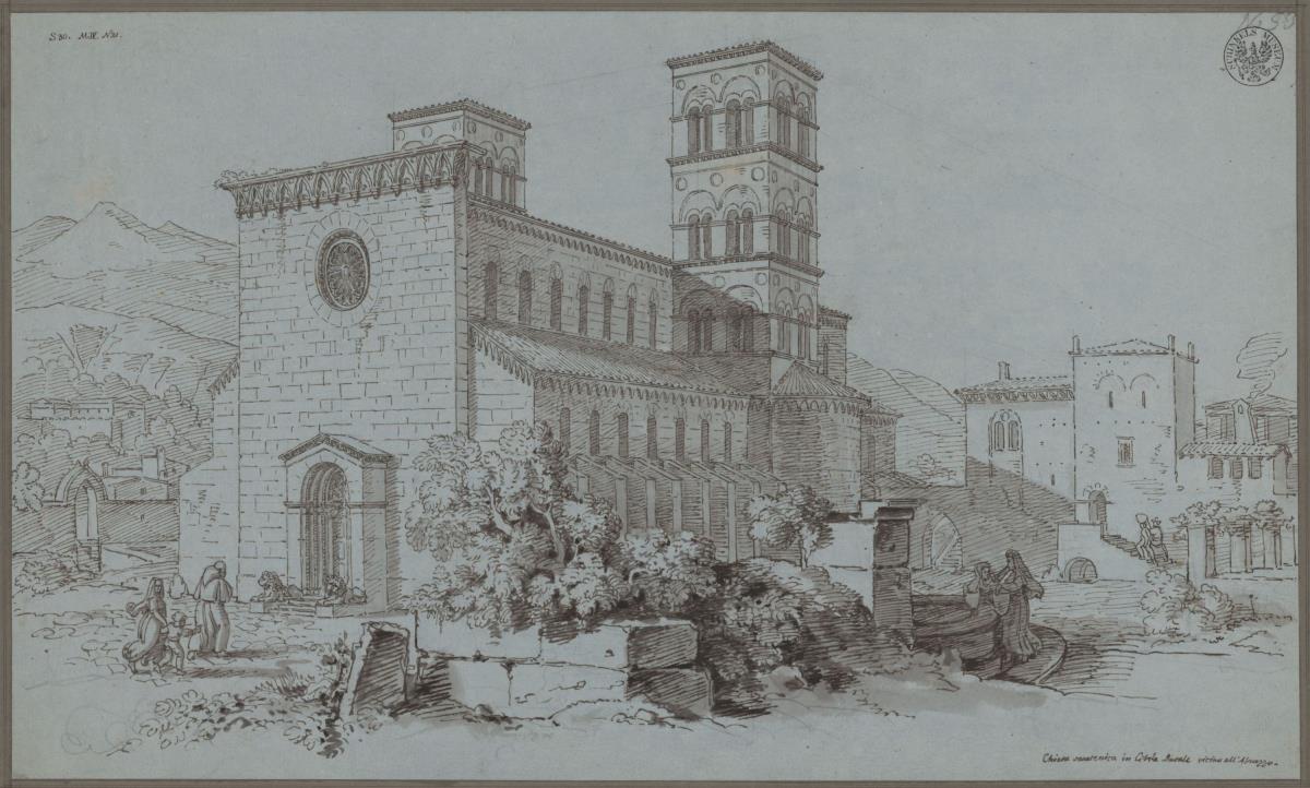 "Chiesa saracenica in Cività ducale vicino all' Abruzzo" / Die Kirche Santa Maria del Popolo in Cittaducale