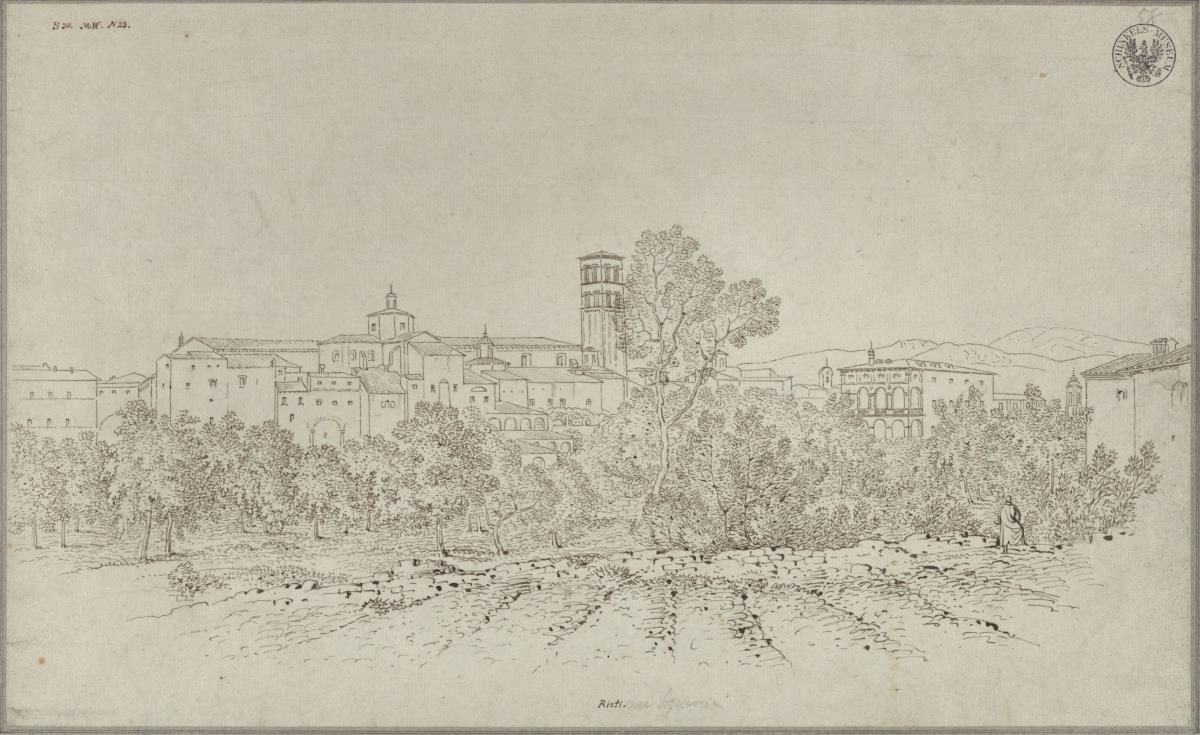 Ansicht von Rieti in den Apenninen mit dem romanischen Dom