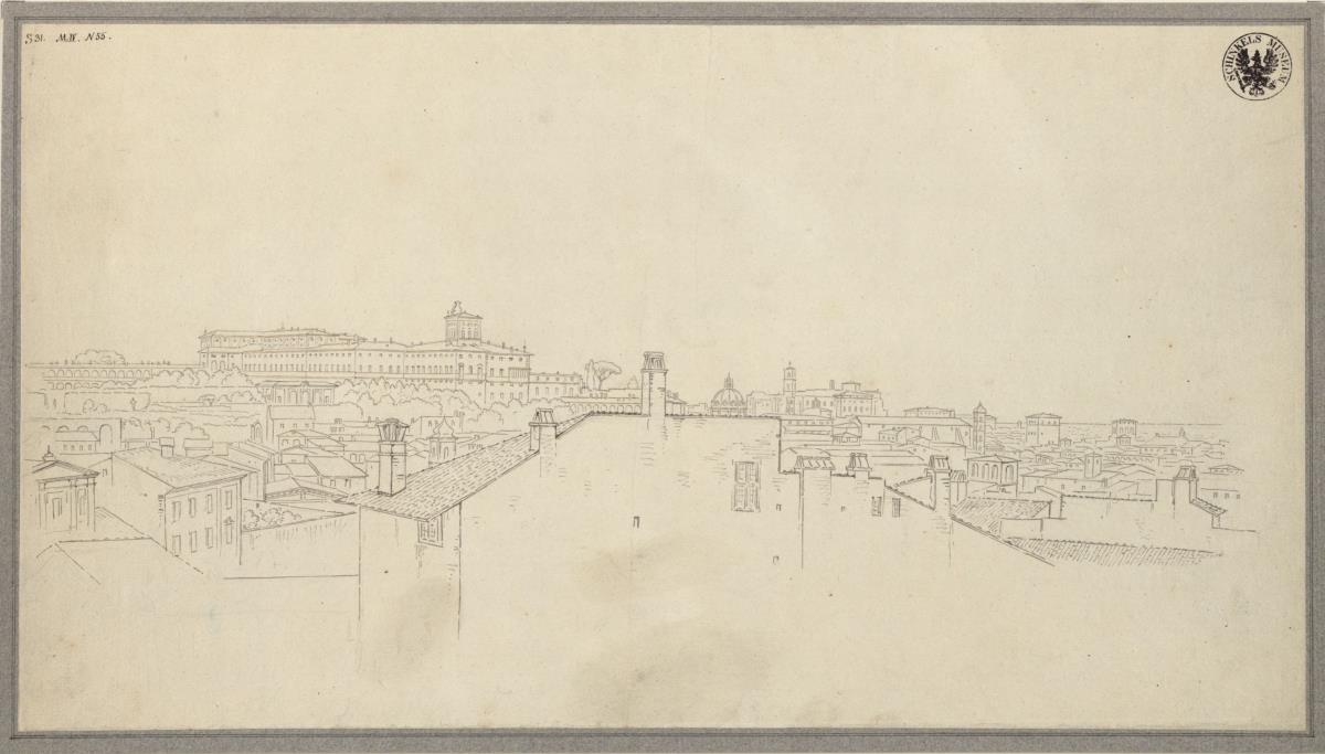 Ansicht von Rom / Blick vom Palazzo Tomati auf den Quirinalspalast