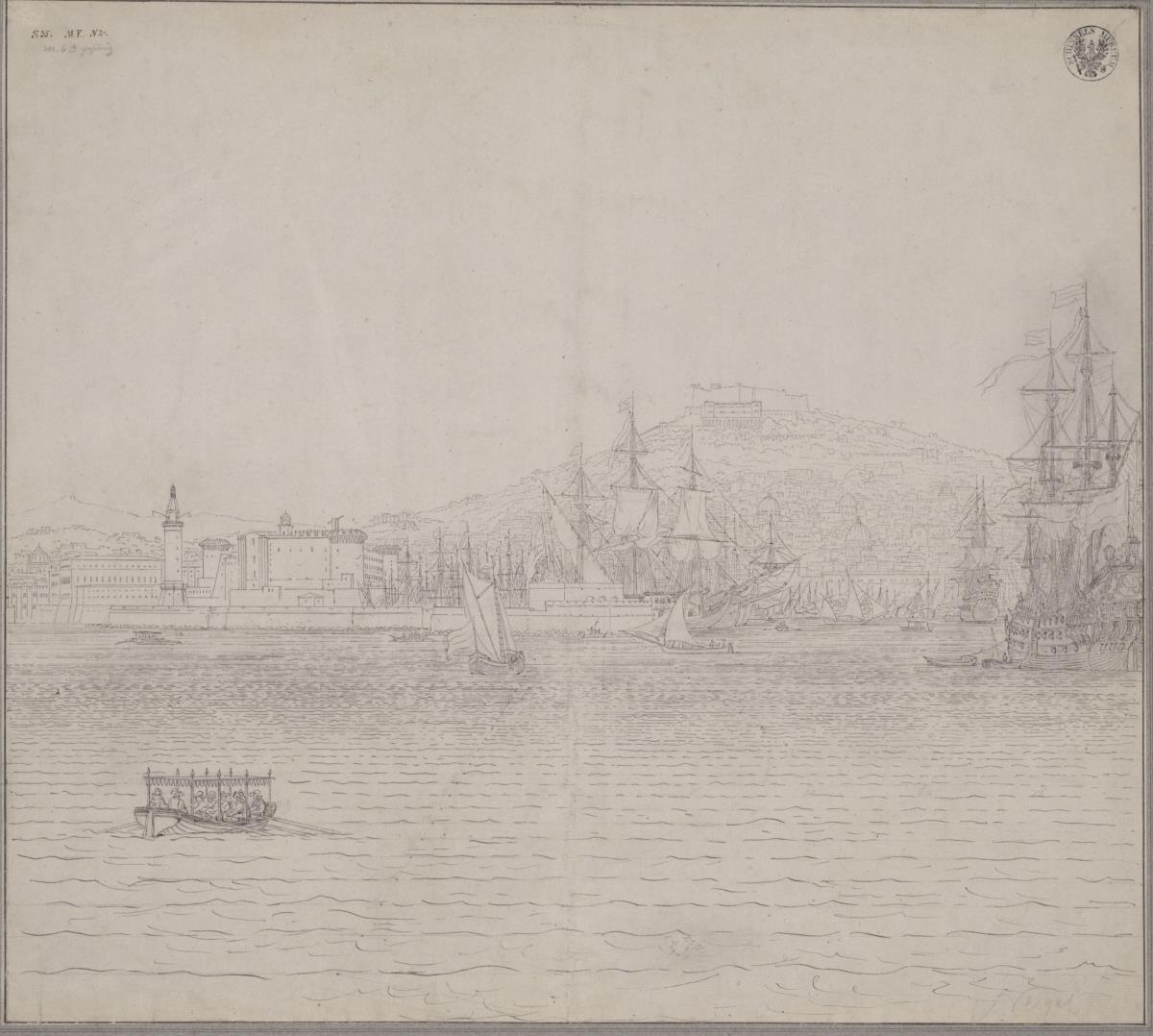 "Ansicht von Neapel, Castel San Elmo auf der Höhe"