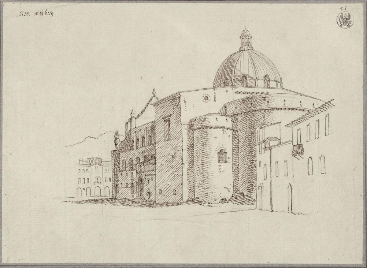 Ansicht des Domes von Messina von Nordosten