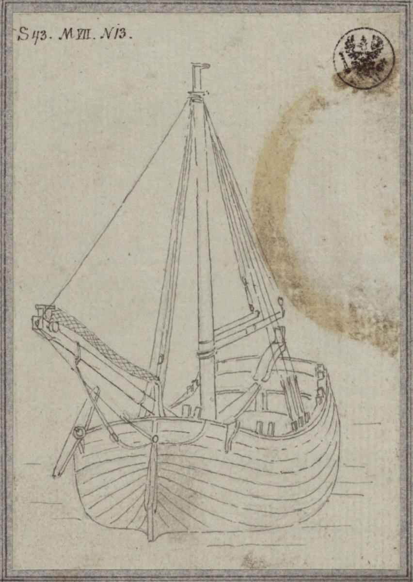 Kleineres einmastiges Segelschiff