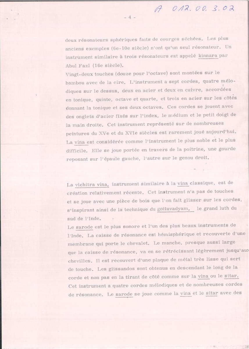 Montage Sources Musicales - North India, (Kommentar: Manfred Janius)