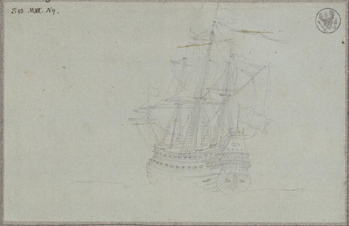Dreimastiges Kriegsschiff