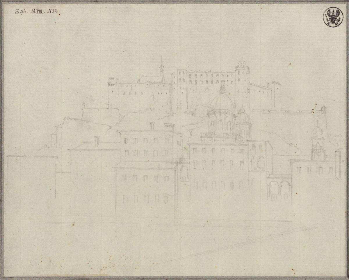 Ansicht von Salzburg mit der Festung Hohensalzburg