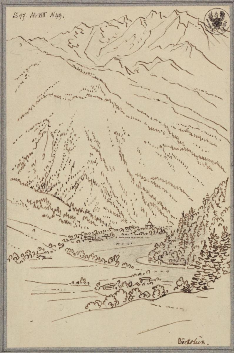 Ansicht von Böckstein bei Hofgastein mit der Kirche Maria vom guten Rat