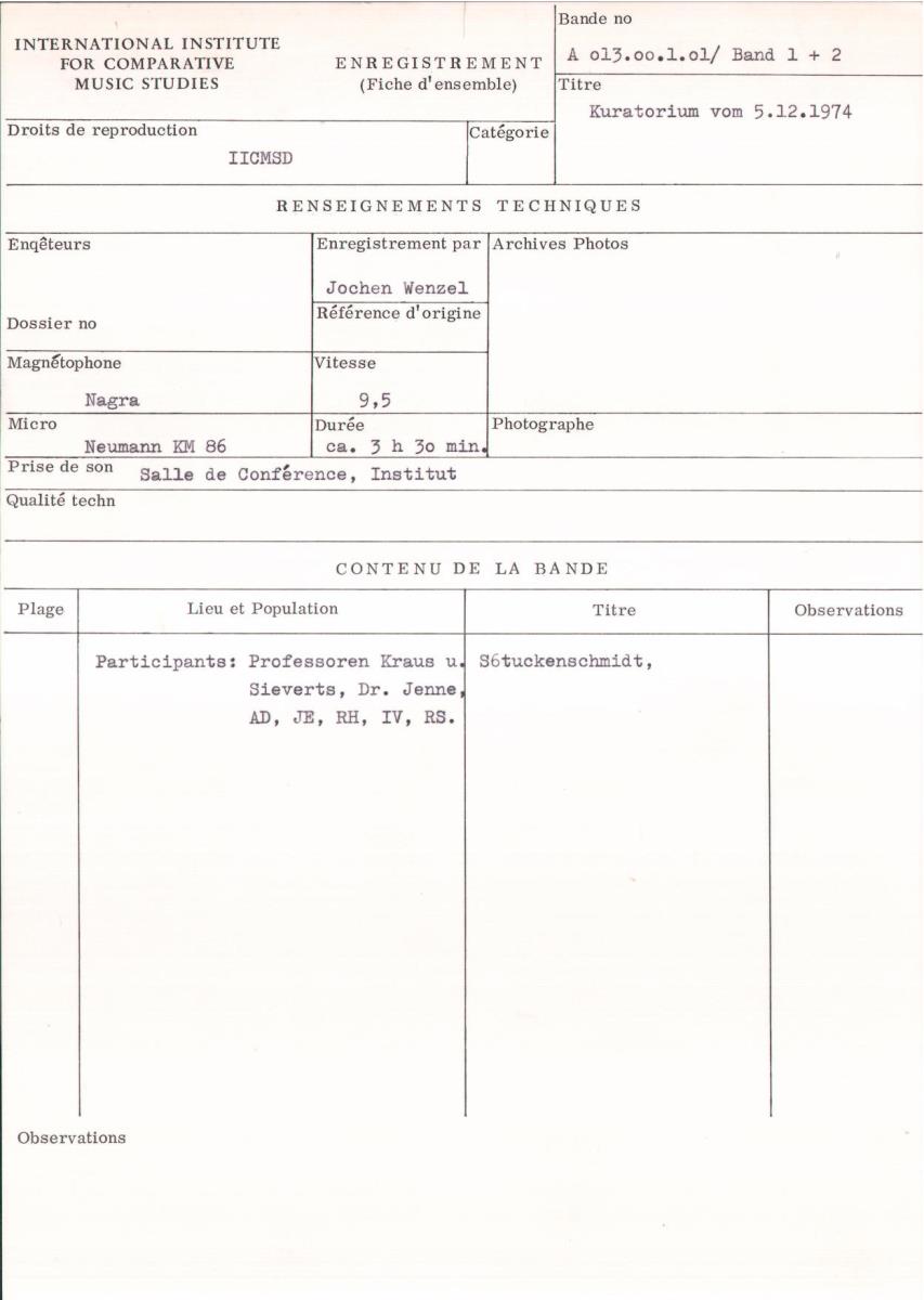 Kuratorium vom 5.12.1974