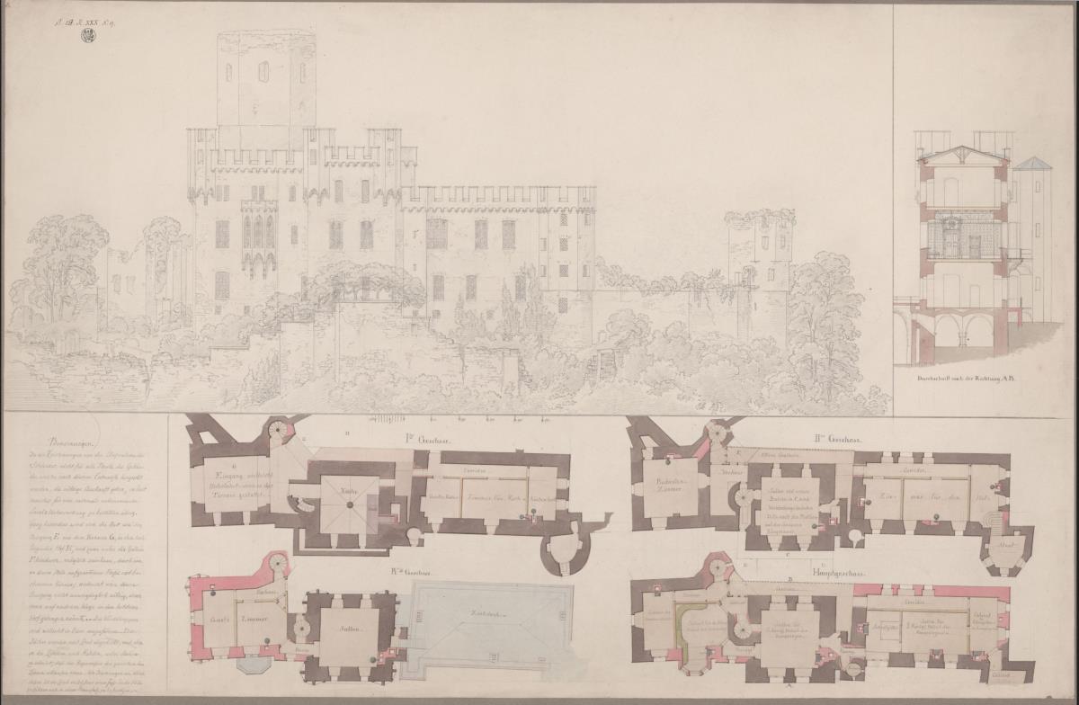 Koblenz. Ruine Stolzenfels. Wiederherstellungsvorschlag