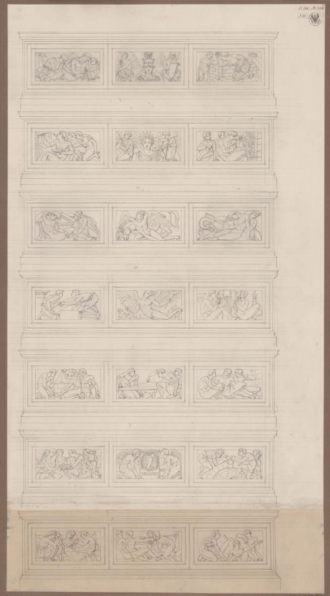Berlin. Bauakademie. Reliefs der Fensterbrüstungen