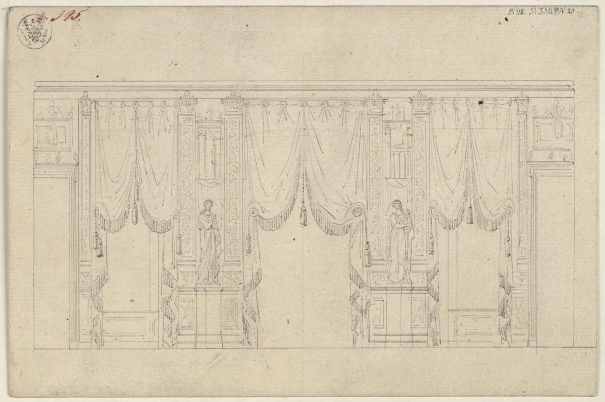 Berlin, Wilhelmstraße 102. Palais des Prinzen Albrecht von Preußen, Entwurf zum ovalen Speisesaal