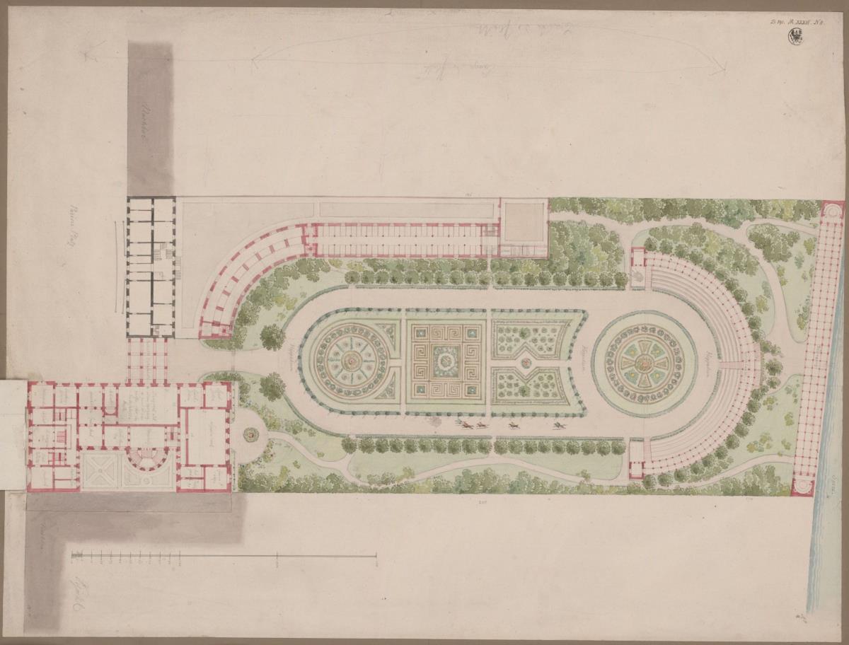 Berlin, Pariser Platz. Palais Prinz Wilhelm. Grundriss und Gartenanlagen
