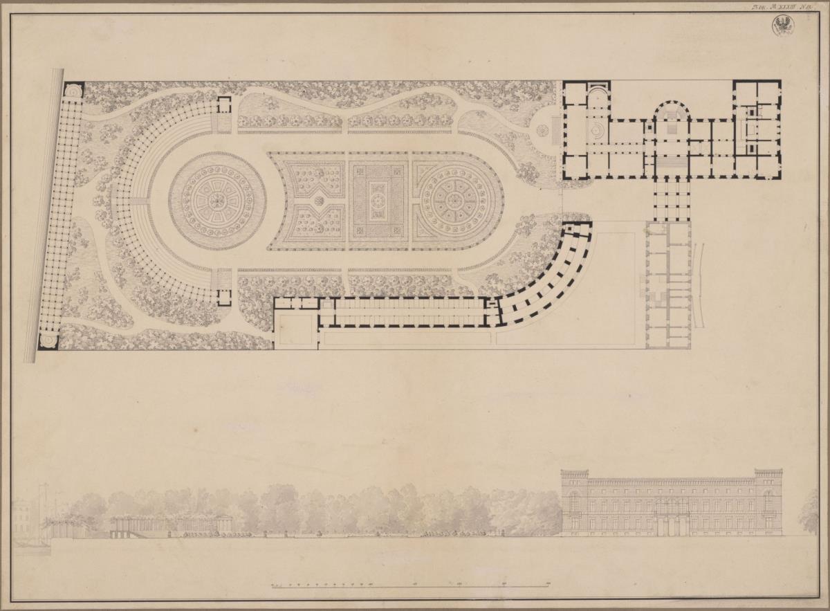Berlin, Pariser Platz. Palais Prinz Wilhelm. Grundriss und Gartenanlagen