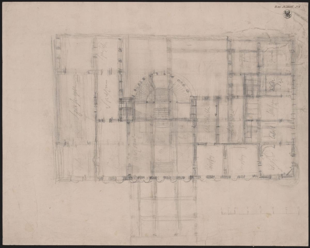 Berlin, Pariser Platz. Palais Prinz Wilhelm. Grundriss des Hauptgeschosses