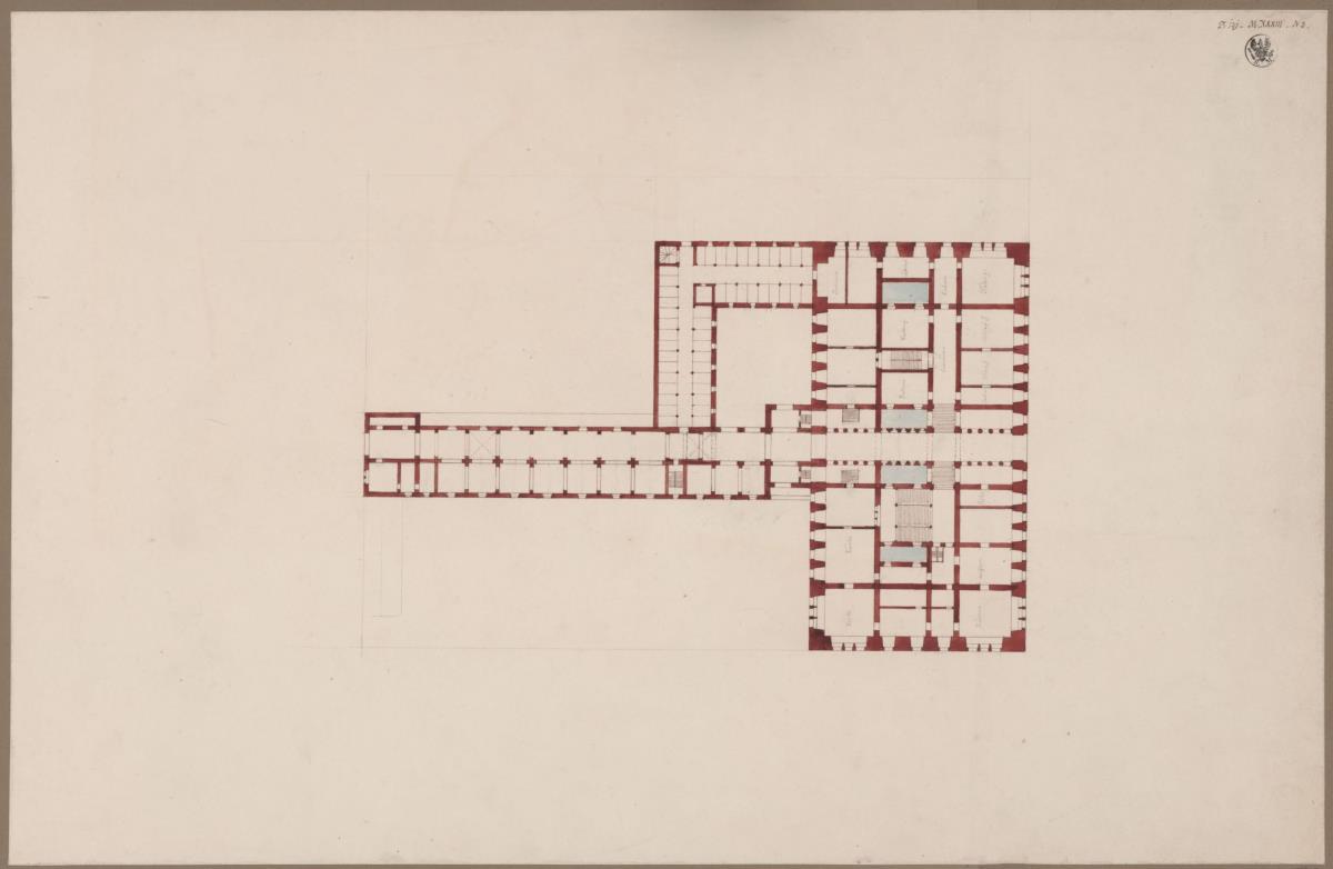 Berlin, Unter den Linden. Palais Prinz Wilhelm. Grundriss des Erdgeschosses