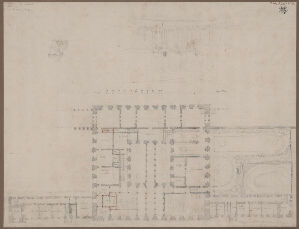 Litauen. Palais Wittgenstein. Grundriss des Hauptgebäudes