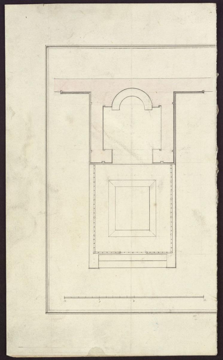Zeitz. Entwurf zum Grabdenkmal für Johann Friedrich Delbrück. Grundriss