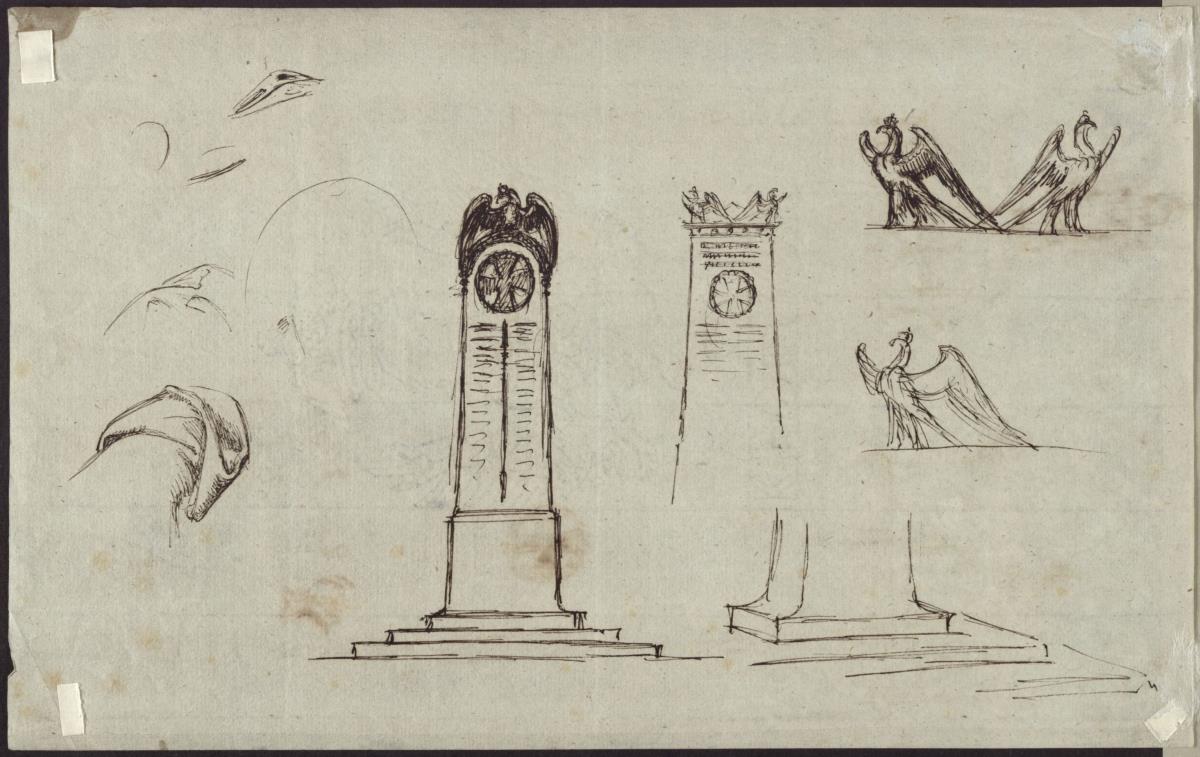 Gewandstudien & Denkmal & Adler
