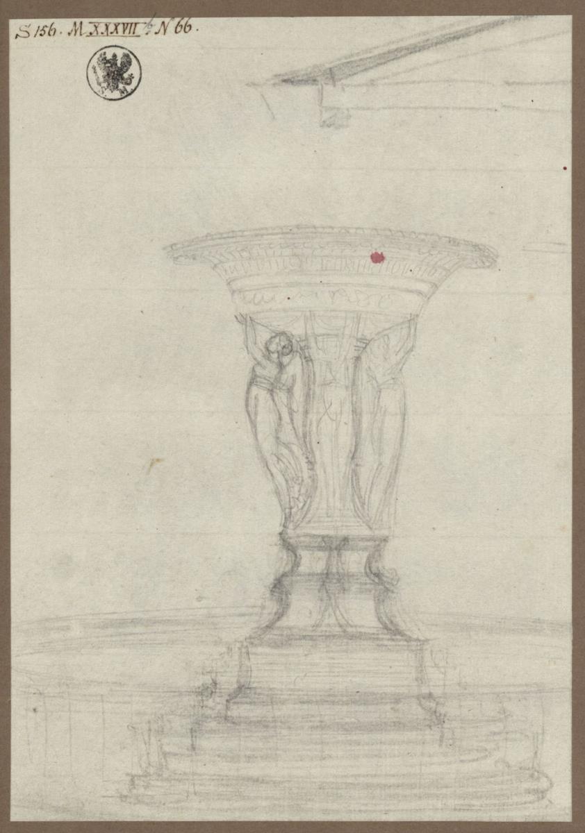Entwurf zu einem Tafelaufsatz mit hohen Blumenschalen für Friedrich Wilhelm III. von Preußen