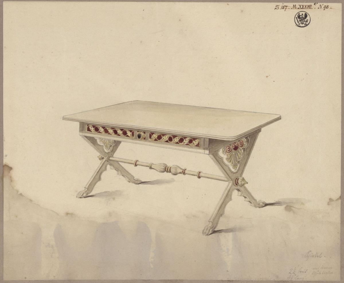 Potsdam. Schloss Babelsberg (?). Entwurf zu einem Schragentisch