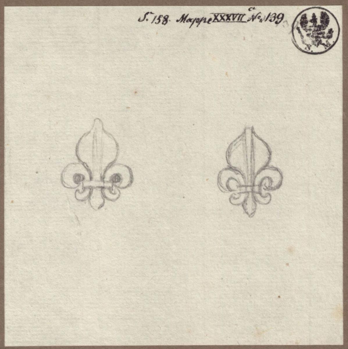 Zwei Ornamente (stilisierte Lilien)