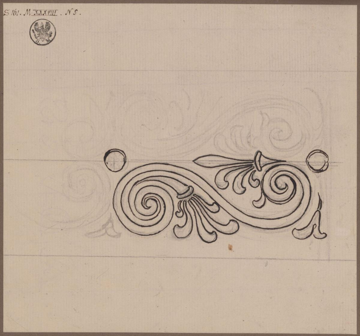 Ornament. Ranke mit Palmettenblüten
